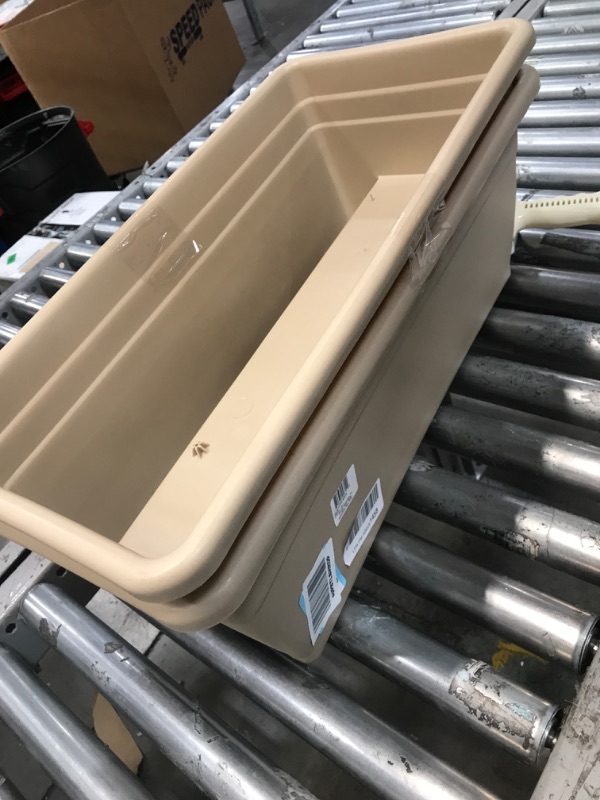 Photo 1 of The HC Companies 24 Inch Deck Railing Planter Box - Decorative Lightweight Weatherproof Plastic Plant Pot for Outdoor Balcony, Porch, Garden, Fence, Mocha