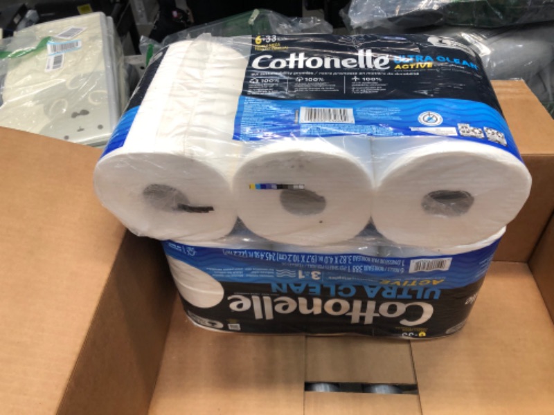 Photo 2 of  2 item bundle  
Cottonelle Ultra Clean Toilet Paper with Active CleaningRipples Texture, Strong Bath Tissue, 6 Family Mega Rolls (6 Family Mega Rolls = 33 Regular Rolls), 388 Sheets per Roll (x2)