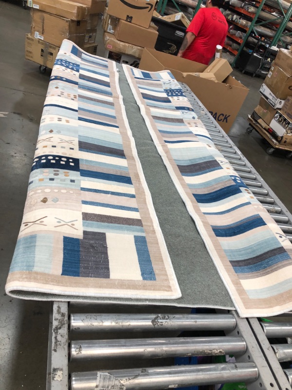 Photo 1 of 8'x 6' Area Rug Blue/Grey 