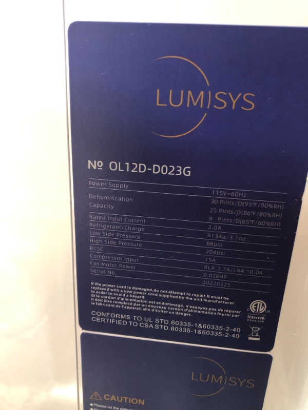 Photo 5 of Lumisys 2000 Sq Ft 30 Pints Dehumidifiers for Large Room, Basements, Home, Bathroom, Bedroom, with Auto or Manual Drainage | 36db Industry Leading Noise Reducing | Air Filter, Three Operation Modes, Rotating Knob 2,000 Sq. Ft