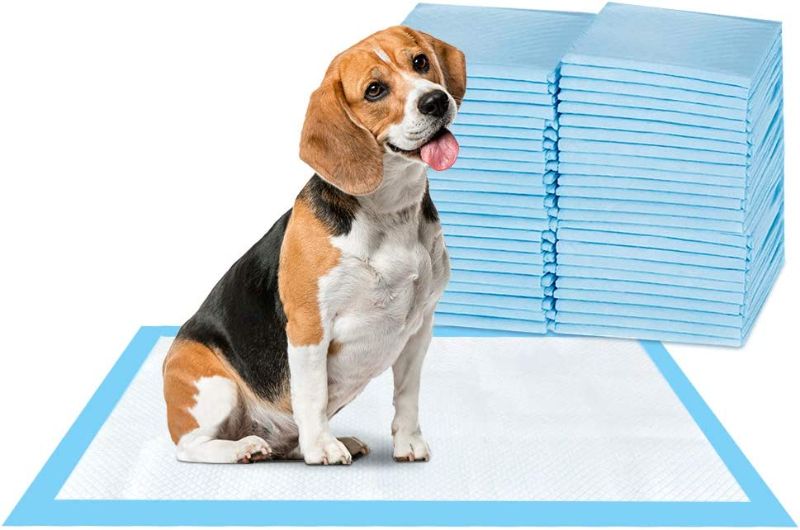 Photo 1 of  Super-Absorbent Waterproof Dog and Puppy Pet Training Pad, Housebreaking Pet Pad, 50-Count Small-Size, 17.1’’X23.6’’, Blue
