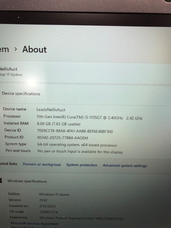 Photo 2 of HP 17-by4061nr 17.3" FHD Laptop Intel Core i5-1135G7 8GB RAM 512GB SSD Wi-Fi 5 Bluetooth, HDMI Webcam Windows 11 Home (Renewed)