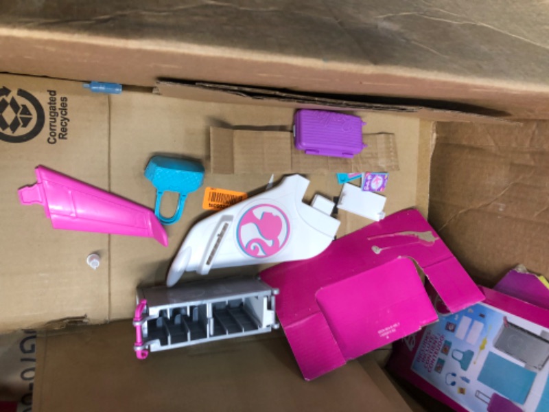 Photo 3 of Barbie Dreamplane Airplane Toys Playset with 15+ Accessories Including Puppy, Snack Cart, Reclining Seats and More Standard