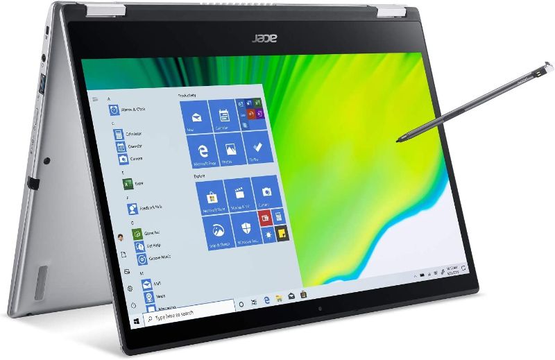 Photo 1 of PARTS ONLY DID NOT POWER ON
Acer Spin 3 Convertible Laptop, 14" Full HD IPS Touch, 10th Gen Intel Core i5-1035G4, 8GB LPDDR4, 512GB NVMe SSD, WiFi 6, Backlit KB, Fingerprint Reader, Rechargeable Active Stylus, SP314-54N-50W3