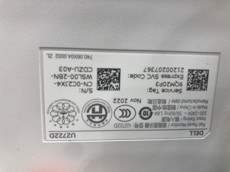 Photo 1 of Dell UltraSharp U2722D 27" LCD Monitor