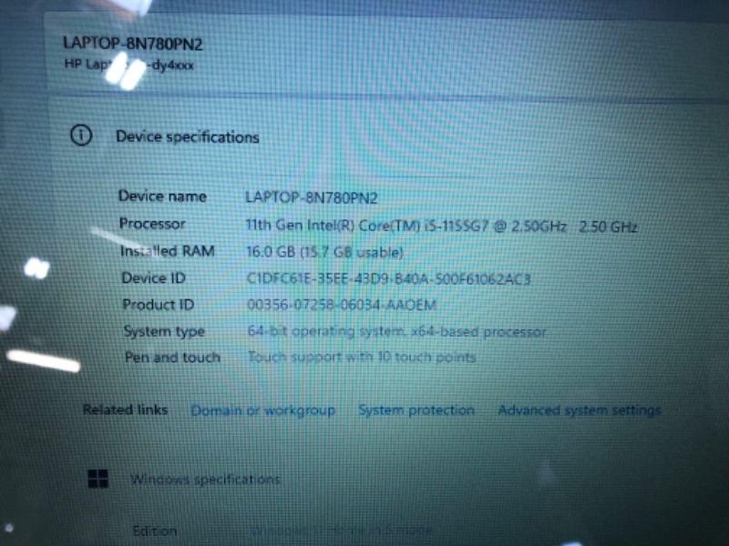 Photo 2 of HP 15.6" Laptop with Touchscreen, Intel Core i5-1155G7 Processor, Intel Iris Xe Graphics, 15.6" HD Touchscreen Display, HDMI, Wi-Fi and Bluetooth, Windows 11 Home in S Mode(16GB RAM | 1TB SSD)
