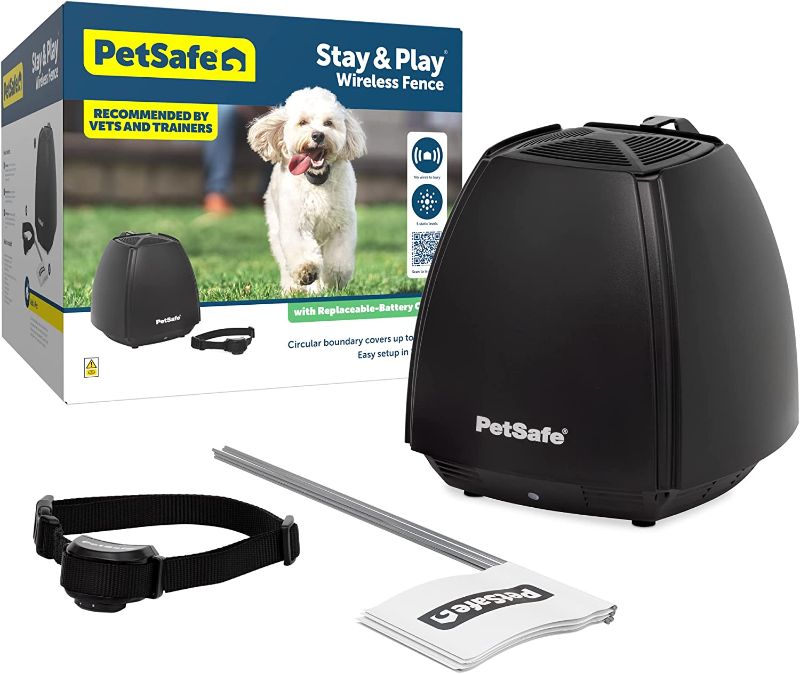 Photo 1 of **MISSING PARTS** PetSafe Stay & Play Wireless Pet Fence & Replaceable Battery Collar - Circular Boundary Secures up to 3/4 Acre Yard, No-Dig, America's Safest Wireless Fence From Parent Company INVISIBLE FENCE Brand
