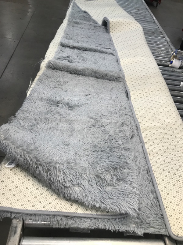 Photo 1 of Super Area Rugs Ultra Soft & Fluffy Faux Sheepskin Rug, Gray 8 x 10 Feet Carpet for Bedroom Living Room
