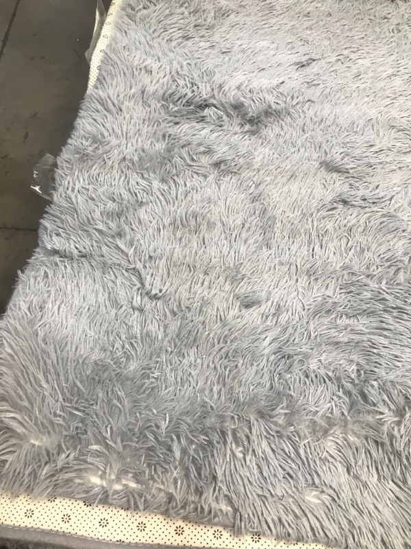 Photo 1 of Super Area Rugs Ultra Soft & Fluffy Faux Sheepskin Rug, Gray 8 x 10 Feet Carpet for Bedroom Living Room
