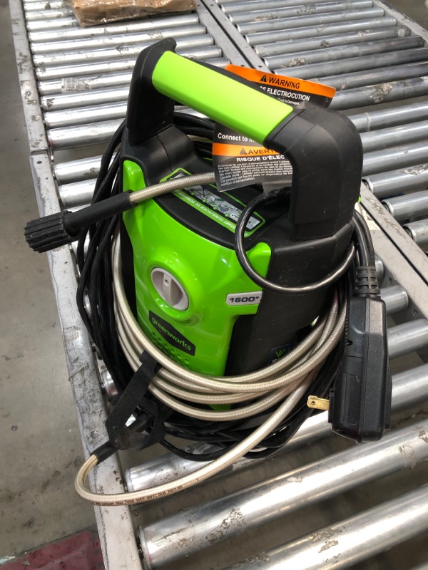 Photo 3 of *READ NOTES*Greenworks 1600 PSI (1.2 GPM) Electric Pressure Washer (Ultra Compact / Lightweight / 20 FT Hose / 35 FT Power Cord) Great For Cars, Fences, Patios, Driveways
