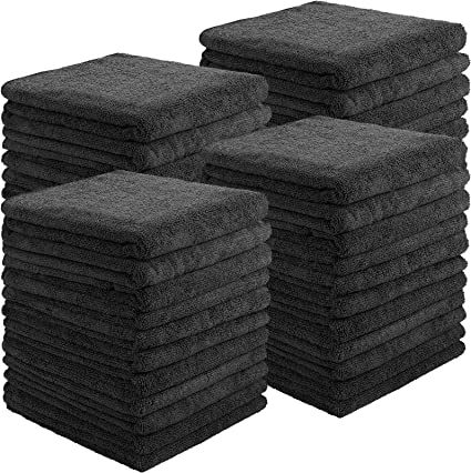 Photo 1 of 26 Pack Bleach Safe Salon Towels Bulk 16 x 29 Microfiber Salon Towels Absorbent Quick Dry Hair Hand Facial Towels Bleach Proof Bleach Resistant Towel for Salon Spa Beauty Barber Shop Gym Home (Black)