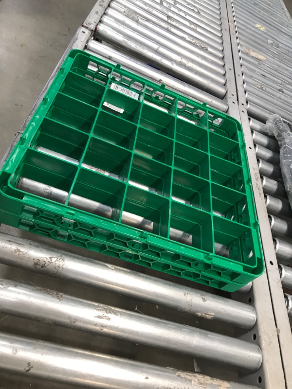 Photo 2 of (2) Carlisle FoodService Products RE25C89 OptiClean 25 Compartment Divided Glass Rack Extender, 1.78", Green 