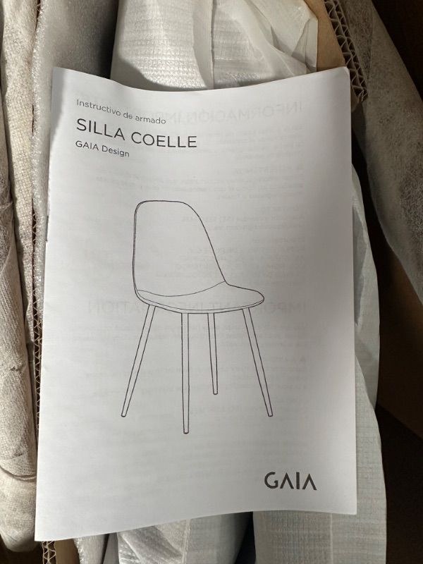 Photo 4 of **SEE NOTES**
GAIA Upholstered Dining Chairs Set of 4 - Comfortable & Modern Kitchen & Dining Room Chairs with Metal Legs - Coelle, Polyester Fabric Design