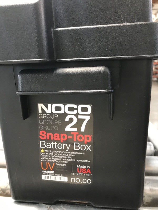 Photo 3 of NOCO Snap-Top HM327BKS Battery Box, Group 27 12V Outdoor Waterproof Battery Box for Marine, Automotive, RV, Boat, Camper and Travel Trailer Batteries