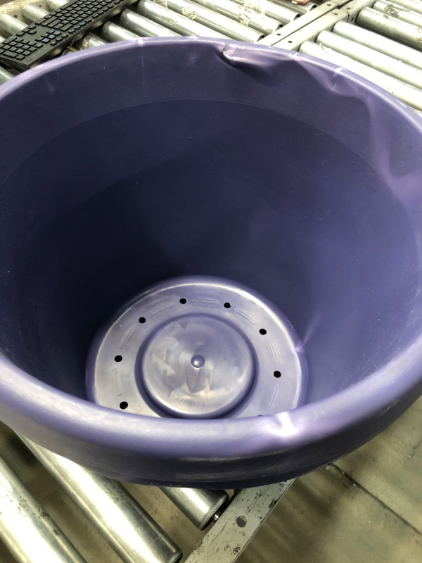 Photo 1 of ***DAMAGED***The HC Companies 16 Inch Round Prima Planter - Plastic Plant Pot with Rolled Rim for Indoor Outdoor Plants Flowers Herbs, Twilight Blue Twilight Blue 16" SET OF 2