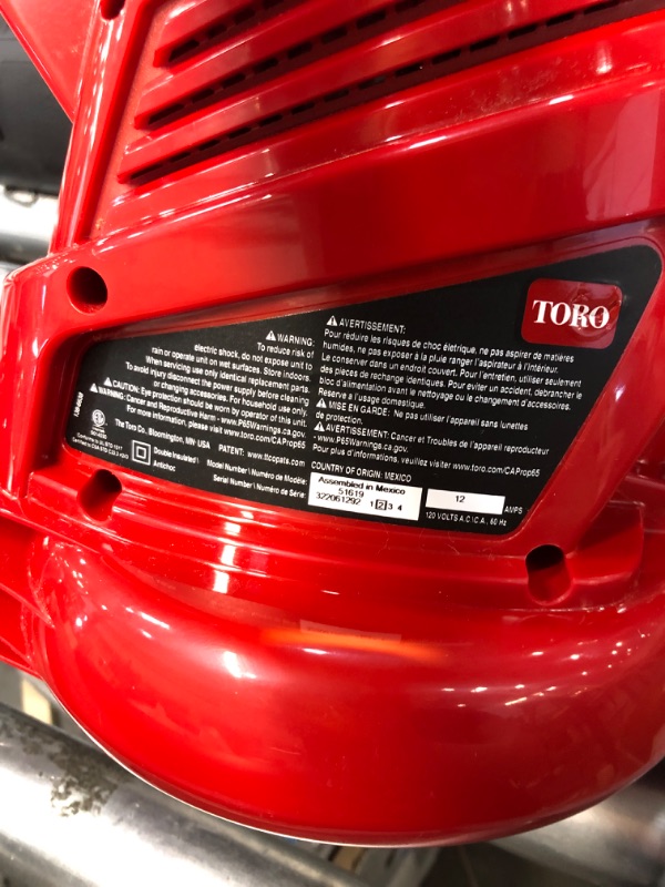 Photo 4 of ***PARTS ONLY NOT FUNCTIONAL***Ultra 260 MPH 340 CFM Electric 12 Amp Blower/Vacuum/Mulcher