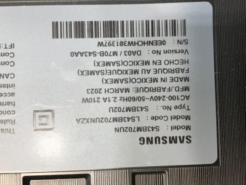 Photo 3 of SAMSUNG 43" M70B Series 4K UHD USB-C Smart Monitor & Streaming TV, 4ms, 60Hz, HDR10, Wireless Display, Gaming and IoT Hubs, Alexa Built-in, 2022, LS43BM702UNXZA, Black
