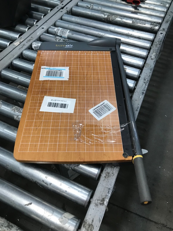 Photo 1 of **NO PAPER HOLDER ATTACHED**
Westcott 18'' TrimAir Anti-Microbial Wood Guillotine Paper Cutter & Paper Trimmer, 