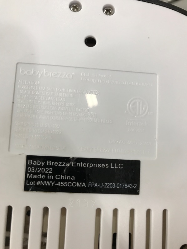 Photo 3 of ***UNTESTED - SEE NOTES*** Baby Brezza Formula Dispenser Machine