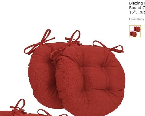 Photo 1 of  16-inch Twill Round Chair Cushion, 16" x 16", 