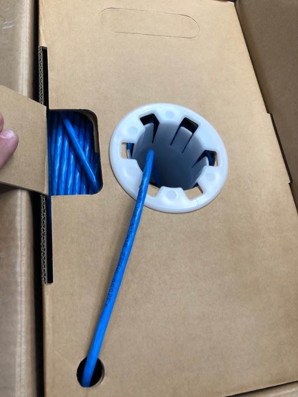 Photo 2 of 550MHZ CAT6 Plenum Cable 1000ft Blue, 23AWG 4Pair, Solid Network Cable Unshielded Twisted Pair (UTP), Available in Blue, White, Yellow, Gray, Purple, Green & Black (Blue)