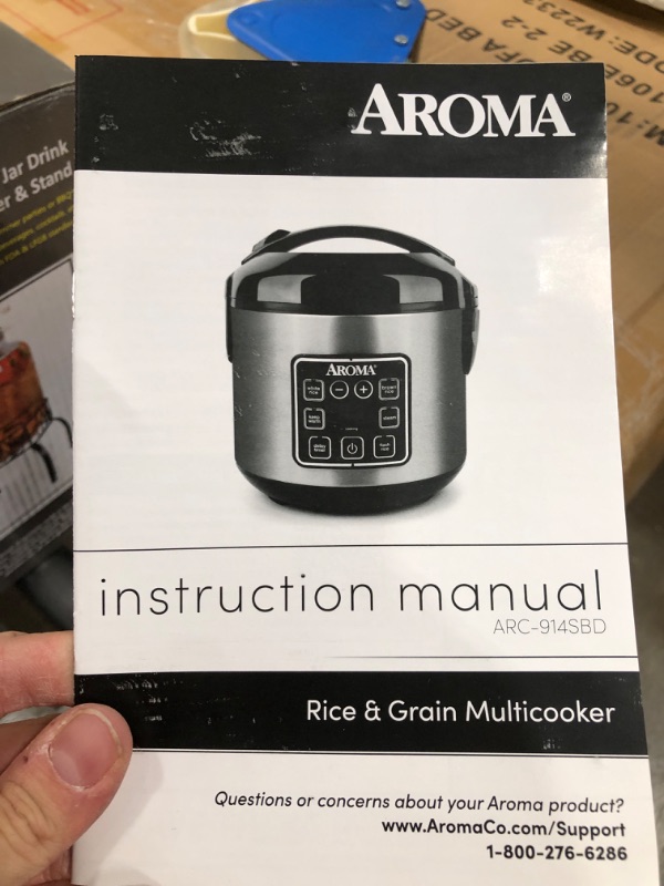 Photo 5 of *DAMAGED* Aroma Housewares ARC-914SBD Digital Cool-Touch Rice Grain Cooker and Food Steamer, Stainless, Silver, 4-Cup (Uncooked) / 8-Cup (Cooked) Basic
