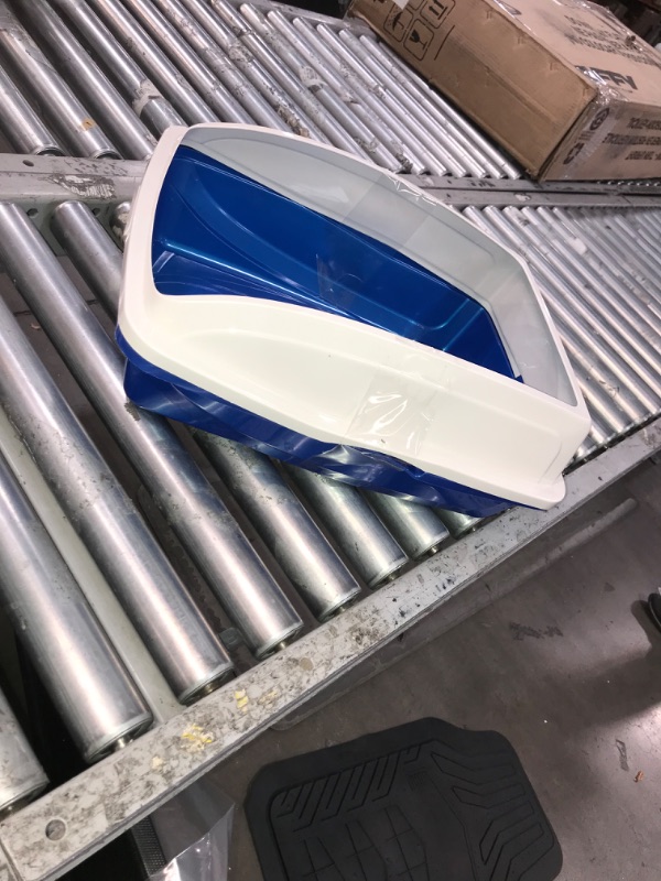 Photo 1 of 19"x14" Blue & White High-Sided Small Kitten Litter Box (Snap-On) 