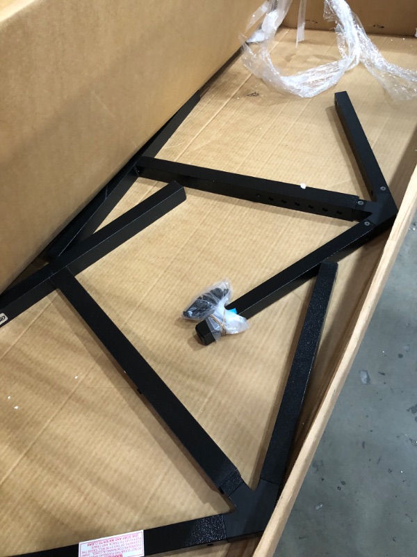 Photo 1 of INCOMPLETE
Acrylic Adjustable Double-Sided Sneeze Guard with Aluminum Frame, 48-1/4" Length x 29.12" Depth, Black