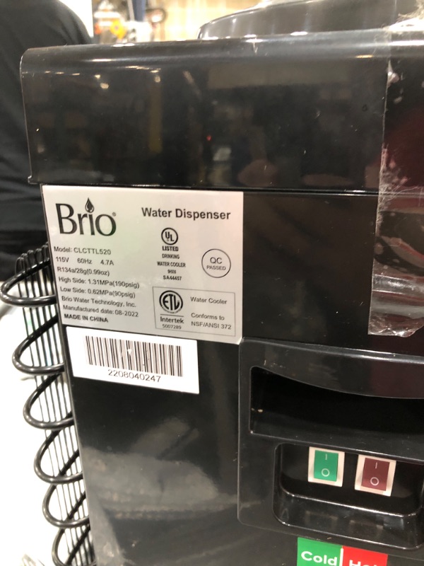 Photo 2 of *** TESTED - POWERS ON - Brio Limited Edition Top Loading Countertop Water Cooler Dispenser with Hot Cold and Room Temperature Water

