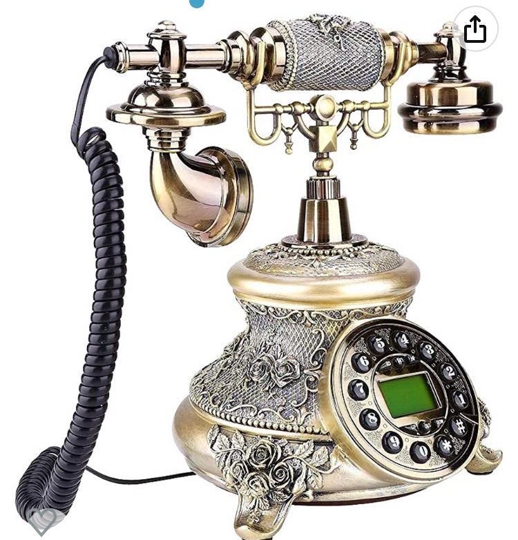 Photo 1 of Royal Vintage Telephone, European Style Antique Desk Phone Corded Retro Vintage Decorative Telephone with Automatic Detection FSK/DTMF Fit for Office, Home Decor, Wonderful Gift