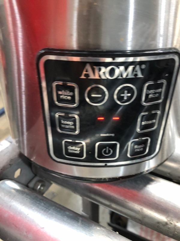 Photo 10 of *** USED TESTED POWERED ON *** Aroma Housewares ARC-914SBD Digital Cool-Touch Rice Grain Cooker and Food Steamer, Stainless, Silver, 4-Cup (Uncooked) / 8-Cup (Cooked) Basic