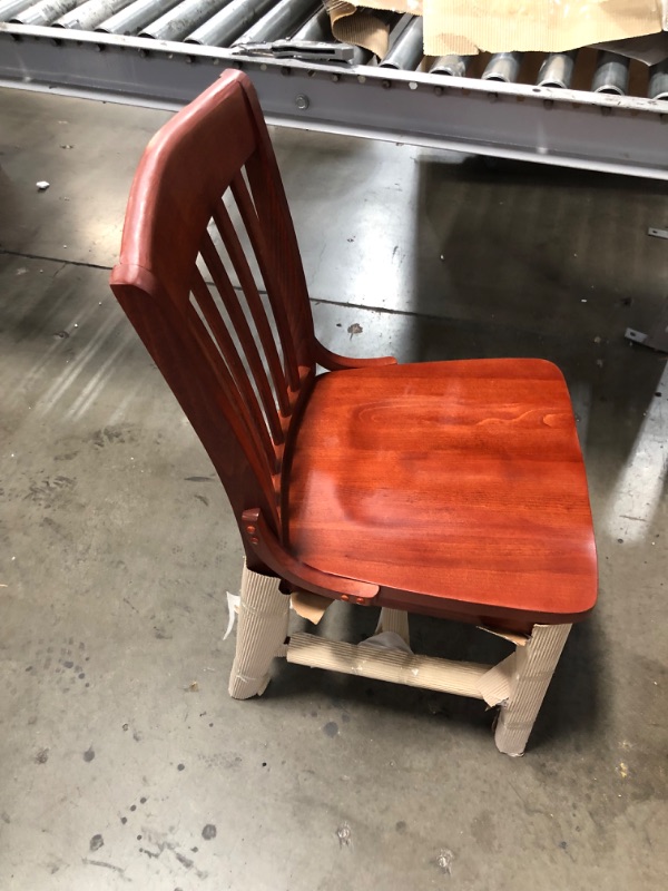 Photo 3 of Flash Furniture HERCULES Series School House Back Mahogany Wood Restaurant Chair