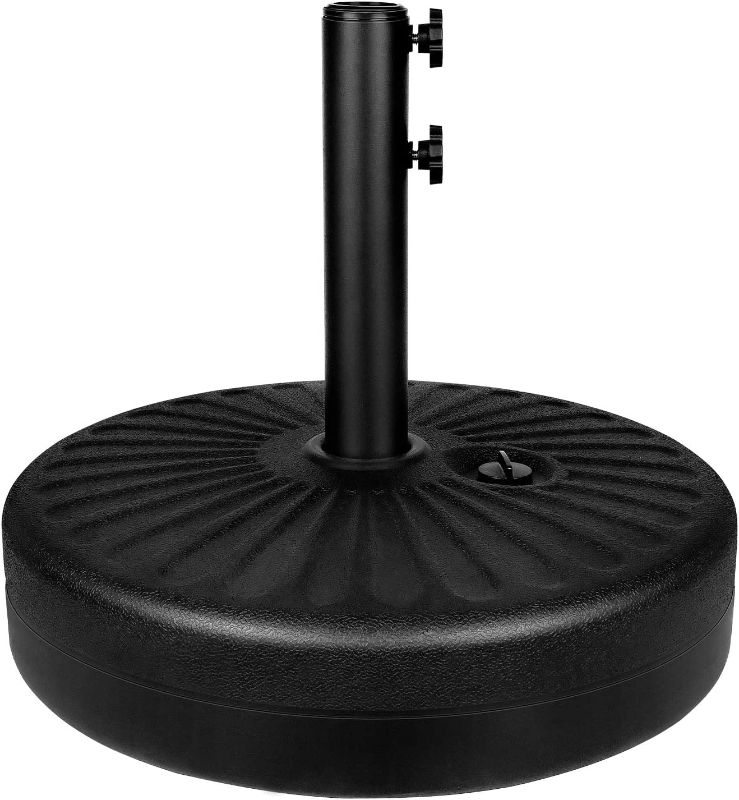 Photo 1 of *** USED BASE ONLY POLE PIECE NOT INCLUDED *** Simple Deluxe 20" Heavy Duty Patio Market Umbrella Stand with Steel Holder Water Filled for Outdoor, Lawn, Garden, 20inch, Round Base
