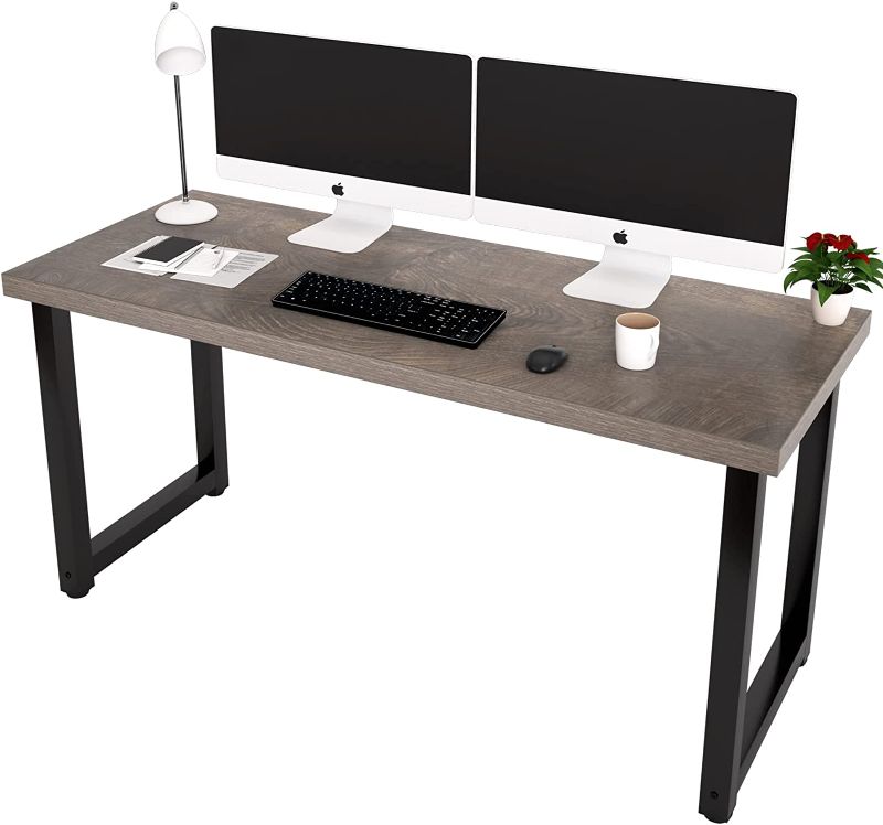 Photo 1 of TOPSKY 59" Big Large Computer Office Desk 1.88" Thickness Desktop (Espresso Gray)