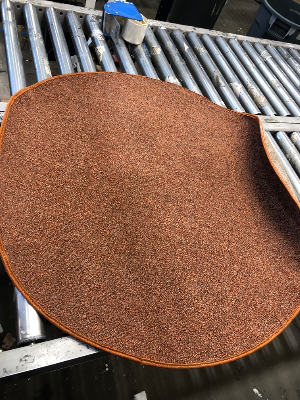 Photo 1 of Furnish my Place Modern Indoor/Outdoor Commercial Solid Color Rug - Rust, 2' Round, Pet and Kids Friendly Rug. Made in USA, Area Rugs Great for Kids, Pets, Event, Wedding
