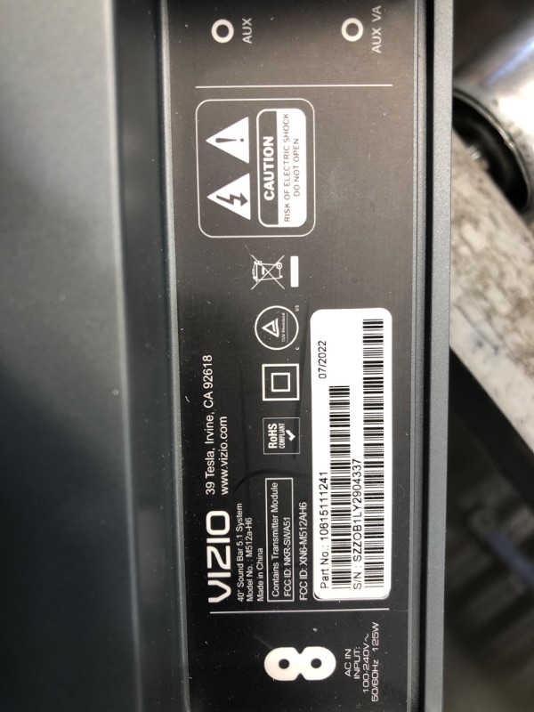 Photo 4 of Used ** VIZIO M-Series 5.1.2 Immersive Sound Bar with Dolby Atmos, DTS:X, Bluetooth, Wireless Subwoofer, Voice Assistant Compatible, Includes Remote Control - M512a-H6