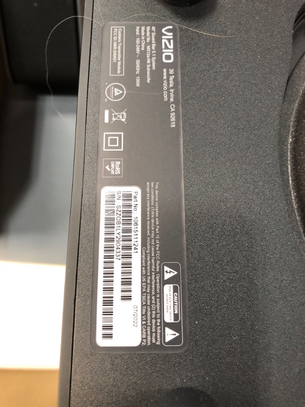 Photo 6 of Used ** VIZIO M-Series 5.1.2 Immersive Sound Bar with Dolby Atmos, DTS:X, Bluetooth, Wireless Subwoofer, Voice Assistant Compatible, Includes Remote Control - M512a-H6