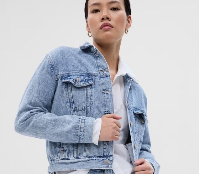 Photo 1 of Cropped Icon Denim Jacket with Washwell
