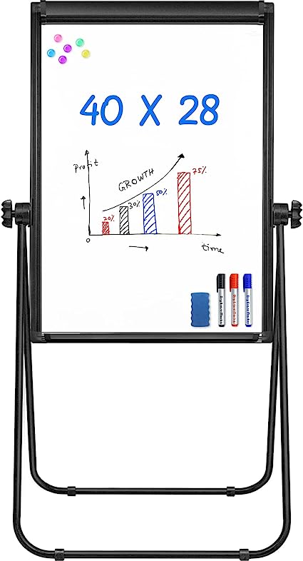 Photo 1 of Stand White Board - 40x28 Magnetic Dry Erase Board Flipchart Board Double Sided Easel Board Portable Whiteboard
