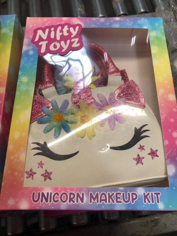 Photo 1 of Nifty Toyz Unicorn Makeup for Little Girls - Washable & Child-Safe Kids Real Makeup Kit for Girl, with Matching Headband and PU Leather Bag - Fun Unicorns Toys and Gifts for Girls – Princess Playset
