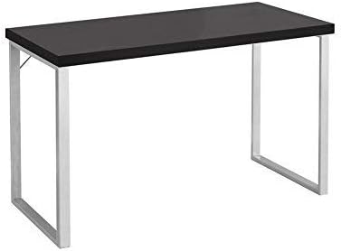 Photo 1 of Monarch Specialties 7154 Computer Desk, Home Office, Laptop, 48" L, Work, Laminate, Grey, Contemporary, Modern Desk-48 L White Silver Metal, 47.25" L x 23.75" W x 30" H
