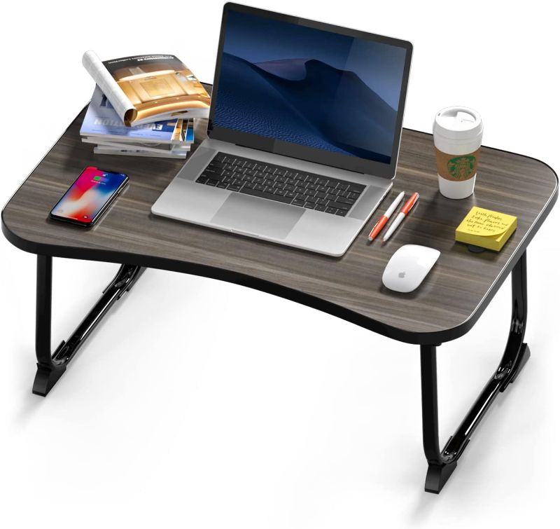 Photo 1 of MIIRR Foldable Lap Desks for Laptop, 23.6 inch Laptop Tray Table, Portable Bed Tray Table, Laptop Desk for Working, Writing and Eating (Black)
