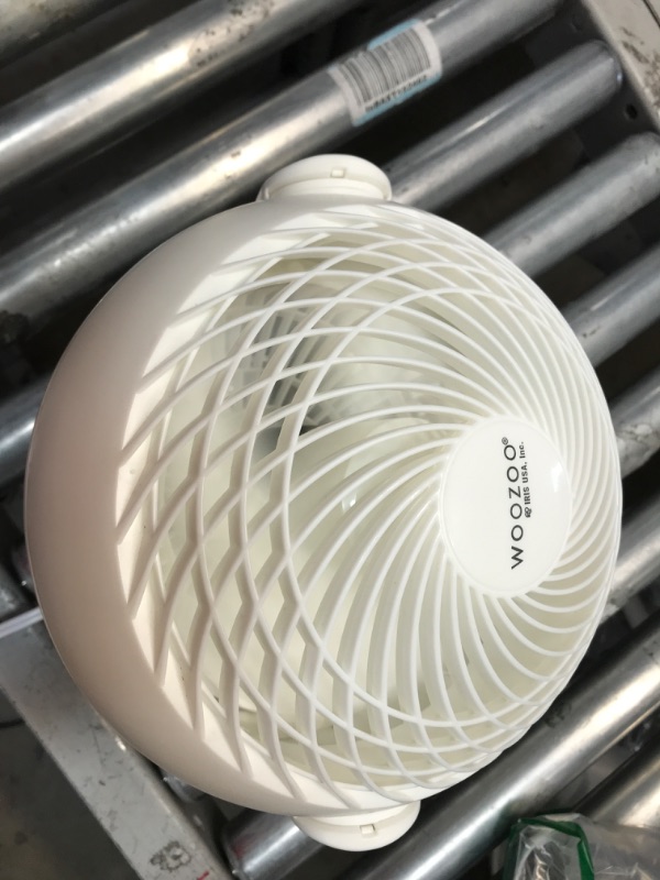 Photo 2 of **TESTED** IRIS USA WOOZOO Air Circulator Fan, Vortex Fan, Desk Fan, Portable Fan, 3 Speed Settings, 360 Tilting Head, 52ft Max Air Distance, Large, White White Large 90° Tilt N/Oscillating