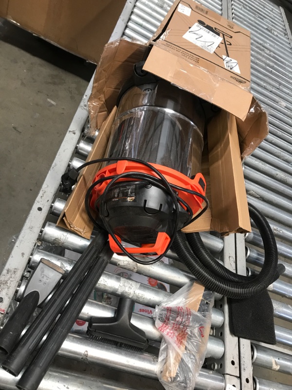 Photo 2 of **Tested** Armor All VO408S 0901 4 Gallon Wet/Dry Vac 3.0 Peak HP Shop Vacuum with 3 Nozzles and 1 Brush, Stainless Steel Tank, Orange 4 Gal Vac