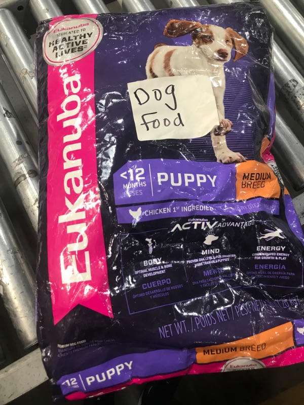 Photo 3 of ** EXP 05/2022*** Eukanuba Puppy Medium Breed Dry Dog Food, 16 lb Chicken 16 Pound (Pack of 1)