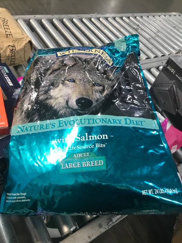 Photo 3 of *** BEST BY 05/10/2024*** Blue Buffalo Wilderness High Protein, Natural Adult Large Breed Dry Dog Food, Salmon 24-lb Salmon, Grain Free 24 Pound (Pack of 1)