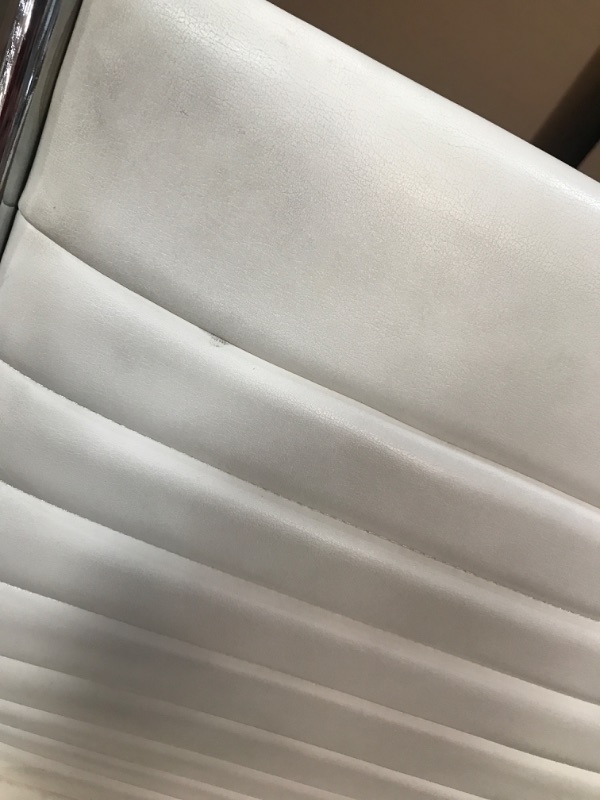 Photo 1 of COSMETIC DAMAGES TO MATERIAL; SCRATCHED WHEELS**charter furniture white office chair without armrests