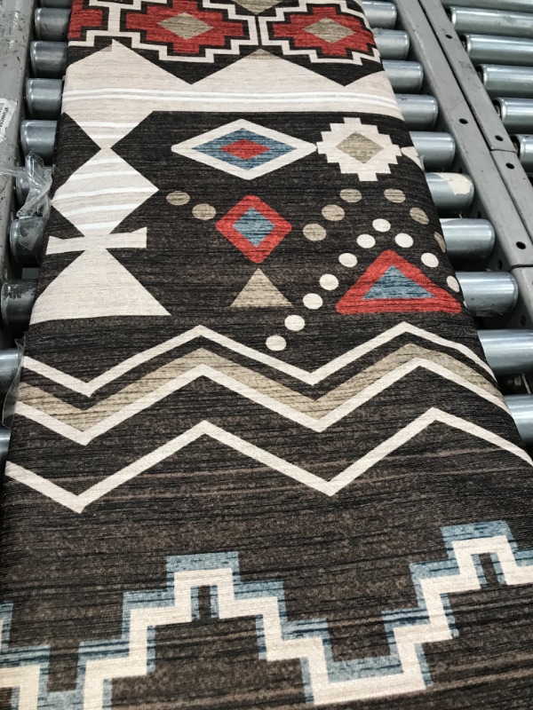 Photo 2 of Abani Multicolor Southwestern Design Area Rug - Non-Shed Orange, Grey & Beige 7'9" x 10'2" (8x10) Tribal Pattern Dining Room Carpet Rugs
