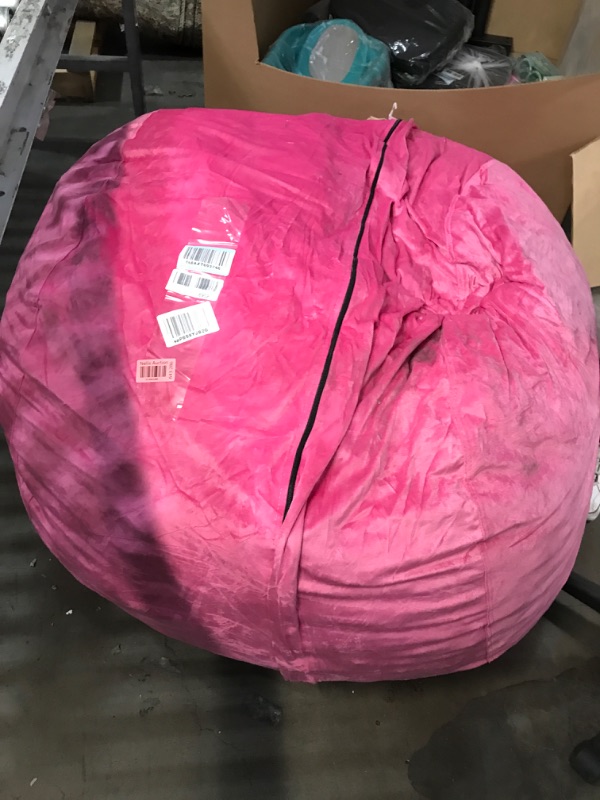 Photo 2 of Amazon Basics Memory Foam Filled Bean Bag Chair with Microfiber Cover - 4', Pink Chair-4' Pink