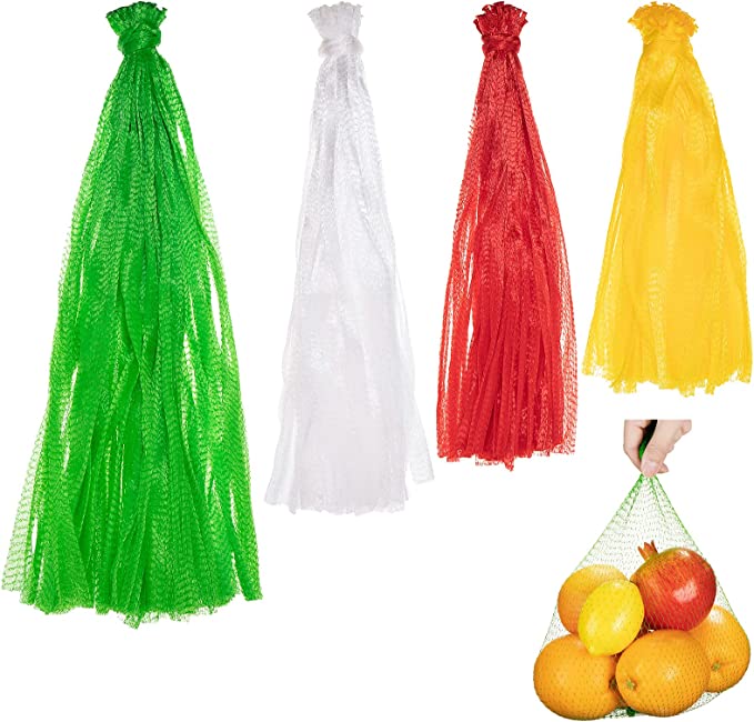 Photo 1 of 300 Pieces Reusable Mesh Bags Nylon Netting, Onion Bags Pack Seafood Boiling Bags Plastic Mesh for Storage of Fruit Vegetable Seafood Boil Bags for Crawfish Shellfish Crab Cooking Mesh Bags, 4 Sizes
